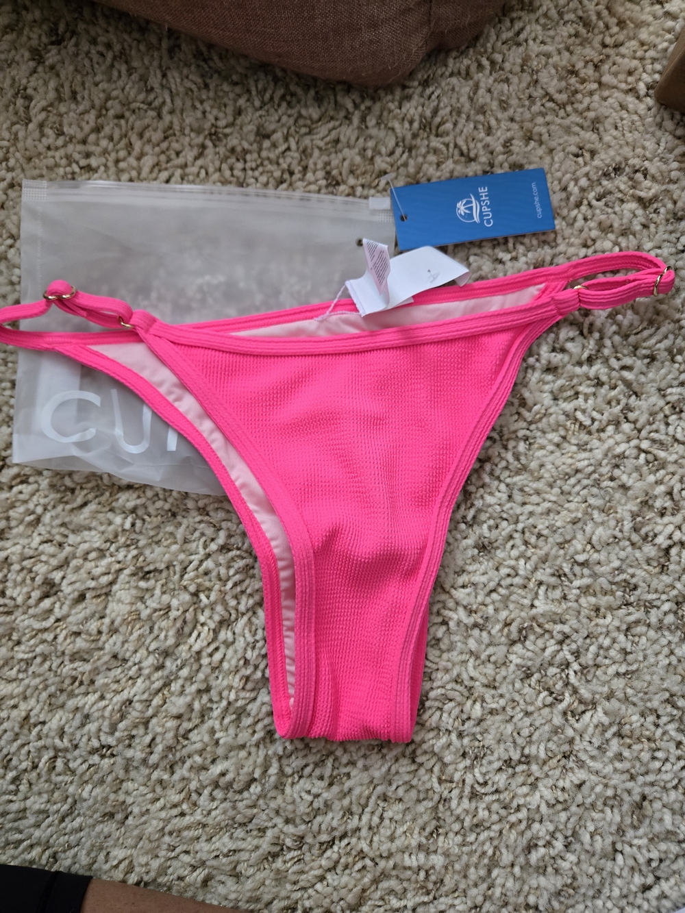 Cupshe Neon Pink Bikini Bottom